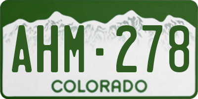 CO license plate AHM278