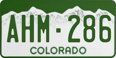 CO license plate AHM286