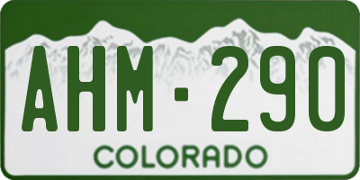 CO license plate AHM290