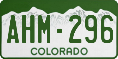 CO license plate AHM296