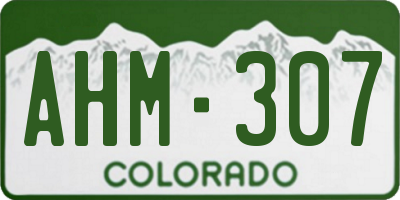 CO license plate AHM307