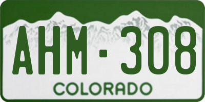CO license plate AHM308