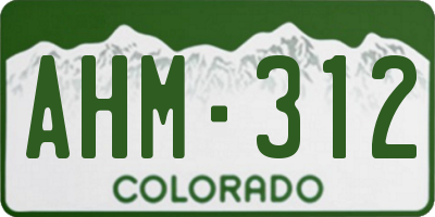 CO license plate AHM312
