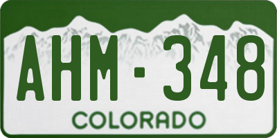 CO license plate AHM348