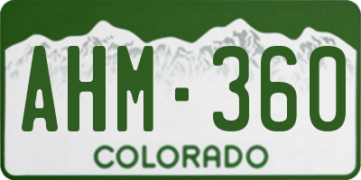 CO license plate AHM360