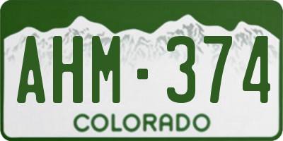 CO license plate AHM374