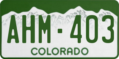 CO license plate AHM403