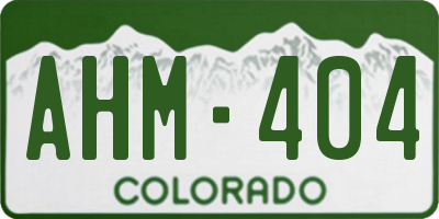 CO license plate AHM404