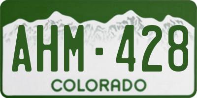 CO license plate AHM428