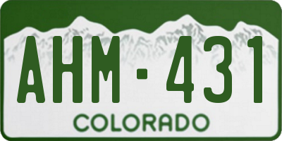 CO license plate AHM431