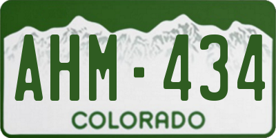 CO license plate AHM434