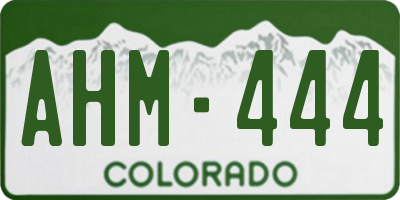 CO license plate AHM444