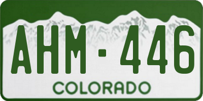 CO license plate AHM446