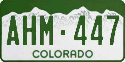 CO license plate AHM447