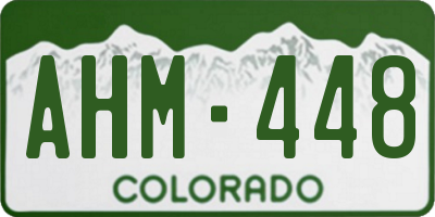 CO license plate AHM448