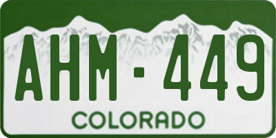 CO license plate AHM449