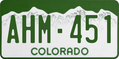 CO license plate AHM451