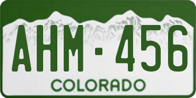 CO license plate AHM456