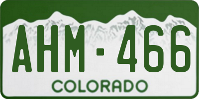 CO license plate AHM466