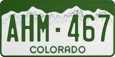 CO license plate AHM467