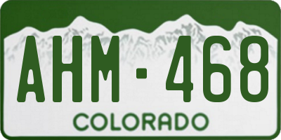 CO license plate AHM468