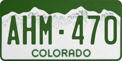 CO license plate AHM470