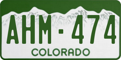 CO license plate AHM474