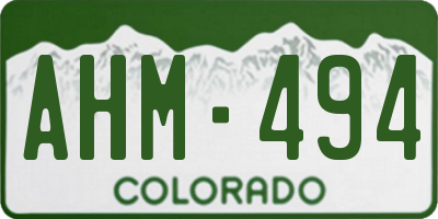 CO license plate AHM494