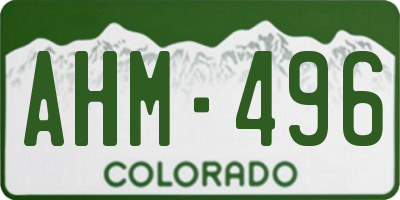CO license plate AHM496