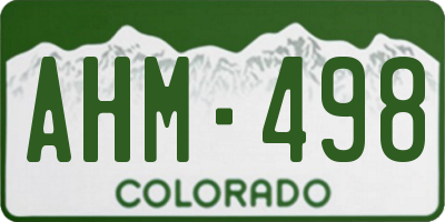 CO license plate AHM498
