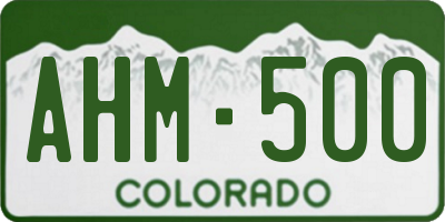 CO license plate AHM500