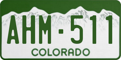 CO license plate AHM511