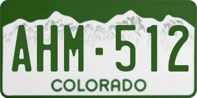 CO license plate AHM512