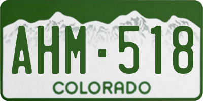 CO license plate AHM518