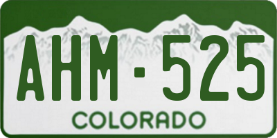 CO license plate AHM525