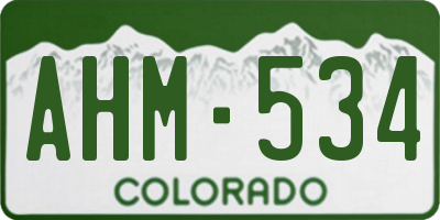 CO license plate AHM534