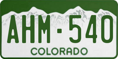 CO license plate AHM540