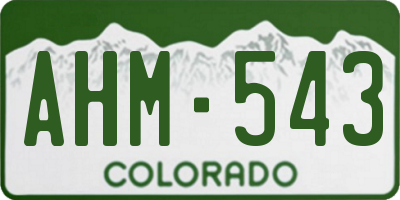 CO license plate AHM543