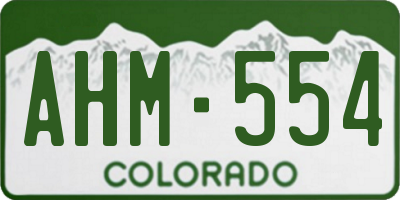 CO license plate AHM554