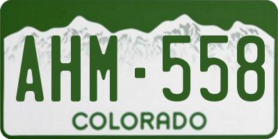 CO license plate AHM558