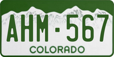 CO license plate AHM567