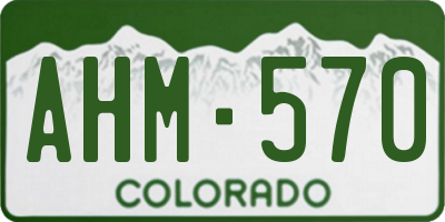 CO license plate AHM570