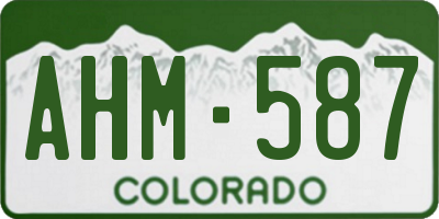 CO license plate AHM587