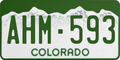 CO license plate AHM593