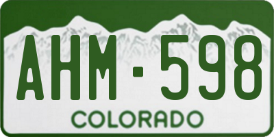 CO license plate AHM598