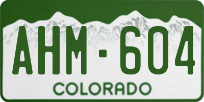 CO license plate AHM604