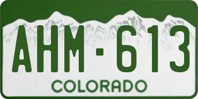 CO license plate AHM613