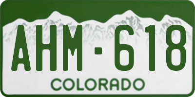 CO license plate AHM618