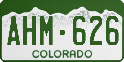 CO license plate AHM626