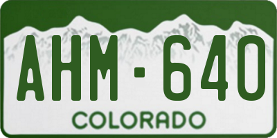 CO license plate AHM640
